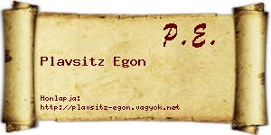 Plavsitz Egon névjegykártya